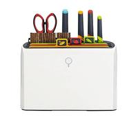 Tabla de cortar de cuchillos inteligente, juego de cuchillos inteligente con 3 tablas de cortar codificadas por colores, 3 cuchillos, 2 peladores, 1 tijeras, organizador de soporte de secado, soporte