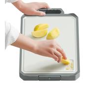 Tabla de cortar de doble cara, bloque de acero inoxidable, PP y silicona, alfombrilla para cortar metal de cocina, no deslizante, con calidad alimentaria, con función de preparación para el camping