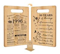 Tabla de cortar de doble cara para 30 aniversario de boda para mujeres y hombres, en 1996 y 30 años de matrimonio, regalo para ella, las mejores decoraciones de aniversario de 30 años para pareja