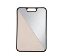 Tabla de cortar de fibra de trigo y metal de doble superficie para cortar alimentos con base antideslizante para cocina, preparaciones de comidas para servir, tabla de cortar higiénica de doble uso