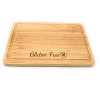 Tabla de cortar de madera grabada sin gluten para celíacos y celíacos, tamaño 30 x 20 x 1,5 cm