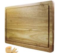 Tabla de cortar de madera noble, la mejor valorada, herramienta de cocina de 40 x 25 cm, más resistente que la vajilla de plástico o los aparatos de bambú, aprobada por los carniceros
