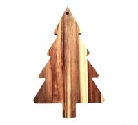 Tabla de cortar de madera para árbol de Navidad, bandeja de servir de acacia