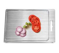 Tabla de cortar de metal - 40 cm de acero inoxidable, bloque de corte de doble cara, tabla de pastelería | Herramienta de cocina versátil para picar frutas, verduras, carne, hornear, preparación de