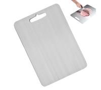 Tabla de cortar de metal, superficies de corte metálico de doble cara - Superficie de trabajo para carne, frutas, verduras y preparación del pan con diseño elegante y mango ergonómico