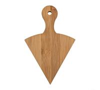 Tabla de cortar de pizza de madera con juego de bandeja triangular, plato circular de 12 pulgadas para cortar y servir, incluye piezas de 6 x 6 pulgadas, color madera natural