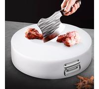 Tabla de cortar de plástico para carnicero, tabla de cortar antideslizante de 3 pulgadas de grosor para carne y hueso, tabla de cortar redonda duradera para cocina