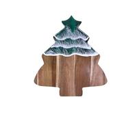 Tabla de cortar de plástico Tabla de cortar madera acacia y resina epoxi con patrón ondas azules for cocina. quesos(Type3)