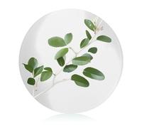 Tabla de cortar de ramita de verde natural, color blanco, bloque redondo de vidrio templado, tablas de cortar únicas de cocina para pizza, verduras, frutas, queso y embutidos