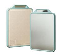 Tabla de cortar de titanio de acero inoxidable con escala de titanio. La parte trasera está hecha de material antibacteriano de polipropileno, tablas de cortar de doble cara para carne, pan, verduras