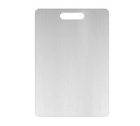 Tabla de cortar de titanio de doble cara, tabla de cortar de metal de grado alimenticio para carne, verduras, frutas y pan, antideslizante, fácil de limpiar, 39 x 28 cm