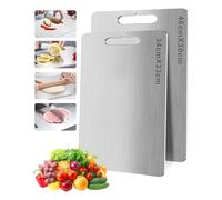 Tabla de cortar de titanio - Tabla de cortar de acero inoxidable S316 de doble cara, sin BPA, ideal para carne, verduras, pan y frutas