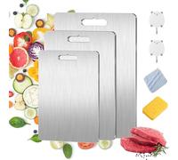 Tabla de cortar de titanio, tabla de corte Serenosole SafeCut de titanio 100 %, tabla de cortar de titanio, no deslizante con mango (46 x 30 cm)