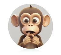 Tabla de cortar de vidrio, 8 x 8 pulgadas, tabla de cortar The Silent Monkey con pies antideslizantes, tablas de cortar redondas para cocina, resistentes al calor, tablas de cortar pequeñas para
