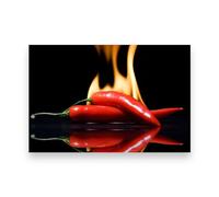 Tabla de cortar de vidrio con chile picante, protector de encimera