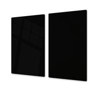 Tabla de cortar decorativa de cristal templado y cubre vitro - Dos en Uno - Resistente a golpes y arañazos - UNA PIEZA (60 x 52 cm) o DOS PIEZAS (30 x 52 cm); D17 Serie En blanco y negro: Black
