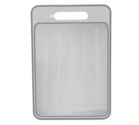 Tabla de cortar descongeladora, tabla de cortar de aleación de aluminio de doble cara con afilador de cuchillos integrado para descongelar rápidamente alimentos congelados, bandeja (Gris)