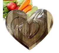 Tabla de cortar en forma de corazón para embutidos, bandeja para servir, rústica, estética, multifunciones, bandeja decorativa para cocina, hogar, camping, día de San Valentín