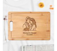 Tabla de cortar grabada personalizada, perfecta para bodas, listas de bodas, regalos románticos personalizados para cumpleaños, aniversario, Navidad, despedida de soltera para ella, esposa, pareja