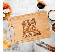 Tabla de cortar grabada personalizada, tabla de cortar King of the Grill regalo personalizado para papá, abuelo, marido, hombres, perfecta para el día del padre, Navidad, cumpleaños, aniversario