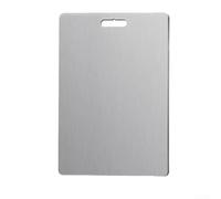 Tabla de cortar grande de acero inoxidable para uso en cocina, perfecta para cortar y cortar en dados (39 x 28 cm)