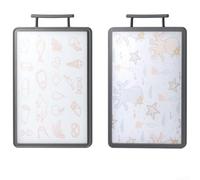Tabla de cortar infantil de doble cara, de plástico seguro, ligera y apta para lavavajillas, para pequeños chefs, color gris, 39 x 25 cm