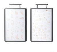 Tabla de cortar infantil de doble cara, de plástico seguro, ligera y apta para lavavajillas, para pequeños chefs, color gris, 39 x 25 cm, gris 2