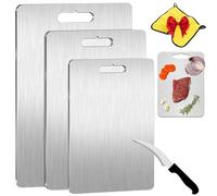 Tabla de cortar Katuchef Titan 2025 New Double-Sided Knife-Friendly Titanium Cutting Boards for Kitchen, Chopping Board for Meat and Vegetables, Non-slip and Easy to Clean (Set of 3)