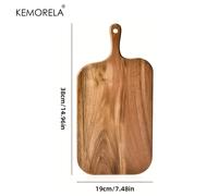 Tabla de Cortar KEMORELA de Madera de Acacia con Mango, Tabla Larga para Servir, Tabla de Quesos, Tabla de Charcutería, Tabla de Madera para Alimentos, Pan y Frutas