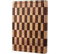 Tabla de cortar multifuncional con ébano y madera de caucho con grosor equilibrado y diferenciación de doble cara (C)