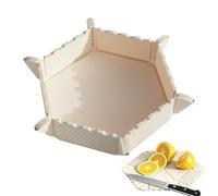 Tabla de cortar para acampar, tapete de silicona plegable, lavabo para picar de 9,06 x 8,27 pulgadas con superficies antideslizantes, tabla de preparación de cocina, accesorio de cocina con fácil alma