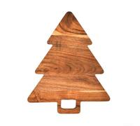 Tabla de cortar para árbol de Navidad, madera de acacia, bandeja con