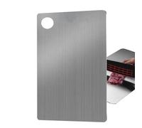 Tabla de cortar para cocina - tablas de cortar sin deslizar, carnicero | Superficie de preparación de doble cara de acero inoxidable, placa de corte de frutas vegetales de carne, accesorio de encimera