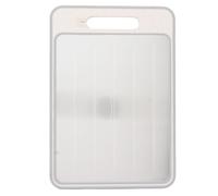 Tabla de cortar para descongelar, bandeja de descongelación de aleación de aluminio con afilador de cuchillos integrado, tabla de cortar de doble cara para descongelar rápidamente (Caqui)