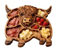 Tabla de cortar para embutidos de madera, bandeja de servir inspirada en el arte | Para aperitivos, frutas, carnes, queso, en casa, banquetes, reuniones familiares, vacaciones, cocina, té