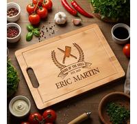 Tabla de cortar personalizada con juego de utensilios - Tabla de embutidos personalizada para parejas, mamá y papá - boda, aniversario, cumpleaños, diseño temático de parrilla