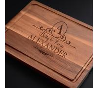 Tabla de cortar personalizada en madera, encimera de bambú para carne, jamón, pan, quesos, natural, sostenible. Idea de regalo para parejas, novia, padres, familia-28x20 cm, 33x23 cm, 38x26 cm