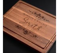 Tabla de cortar personalizada en madera, encimera de bambú para carne, jamón, pan, quesos, natural, sostenible. Idea de regalo para parejas, novia, padres, familia-28x20 cm, 33x23 cm, 38x26 cm