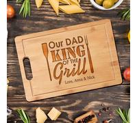 Tabla de cortar personalizada King of the Grill para hombres, papá, abuelo, hijo, regalo único para barbacoa, para Navidad, cumpleaños, aniversario, barbacoa Masters