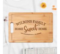 Tabla de cortar personalizada para el nuevo hogar, regalo personalizado de inauguración de la casa para familiares, compradores primerizos, regalo de agente inmobiliario o decoración del hogar dulce