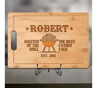 Tabla de cortar personalizada para hombres, tabla de barbacoa grabada personalizada para papá, papá, él, novio, regalo perfecto para el día del padre, Navidad, cumpleaños