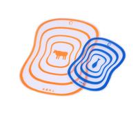 Tabla de cortar portátil en L transparente y esmerilada para una preparación segura de alimentos