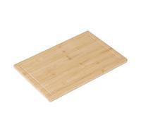Relaxdays Tabla de Cortar de bambú Antideslizante, 38x25 cm, Ranura para jugos, Natural