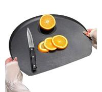 Tabla de cortar semicircular apta para lavavajillas, tamaño grande con jugo, material flexible no poroso, amigable, tablas de cortar de cocina para carne, verduras, preparación de alimentos en el