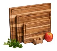 Tabla de cortar, tabla de cocina y desayuno, madera de acacia, juego 3 pzas.