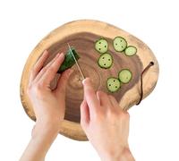 Tabla De Cortar - Tabla Resistente Al Calor De Madera De Cocina - Grosor De 2.5 Cm, Círculo Irregular Con Dos Lados Y Apta Para Lavaplatos | Para Pan, Fruta, Charcutería, Cocinar, Servir, Preparación