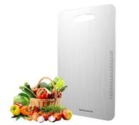 Tabla de corte de doble cara con escala de medición, 25 x 36 cm, tabla de cortar de acero inoxidable 304, tabla de cortar apta para uso alimentario, herramientas de cocina para cortar