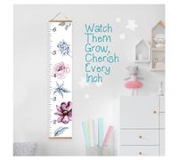 Tabla de crecimiento colgante de lona para bebés y niños, regla de altura portátil de 12 x 60 pulgadas, mide de 1 pie 5 pulgadas a 6 pies 3 pulgadas, decoración de pared de guardería, regalo de ducha