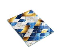 Tabla de cristal | azul | Superficie impresa | mármol diamante | Fácil de limpiar | Antideslizante | Vidrio templado | Esquinas redondeadas