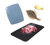 Tabla de descongelar, Bandeja de descongelación rápida, Placa de Descongelación Rápida de Alimentos con Mini Tabla de Cortar, Aluminio Descongelar Carne para Pescados Carne Alimentos congelados (A)